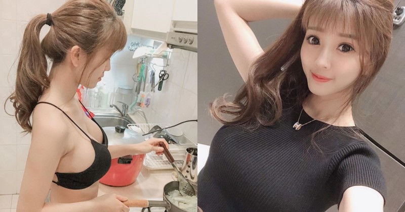 宵夜文！「兇猛女老師」廚房展現強大事業線，超棒視角讓人無法抵禦呀…