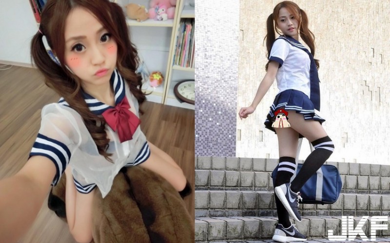 台灣學生妹！在學校裡掀衣「露底褲」連「透明水手服」都敢穿出門，課桌椅是這樣用嗎…