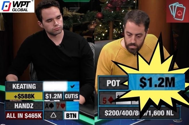 【EV撲克】职牌Alan Keating一手K2豪取120万刀底池，创扑克直播历史最大记录
