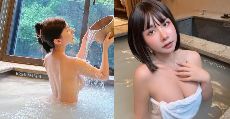 暴”粒”母女檔！巨乳小隻馬「念念」和媽媽泡湯，「渾圓大奶」根本在比Pro！