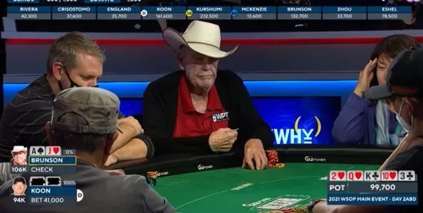 【EV撲克】牌局分析:Doyle Brunson在WSOP主赛事中冷漠的弃掉顺子