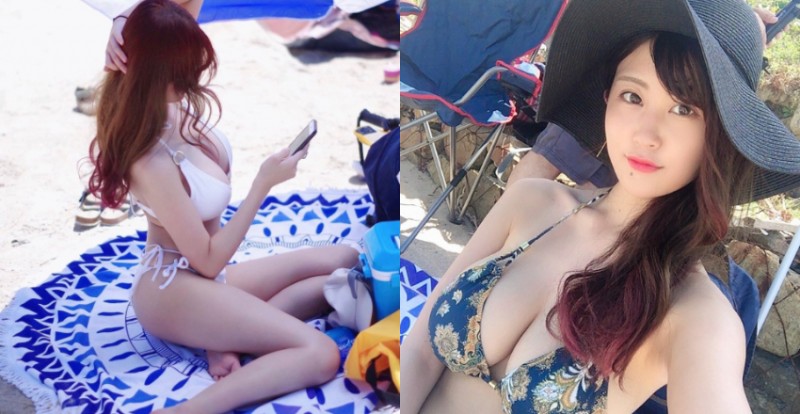 昔日「海灘巨乳妹」又引起肉搜　一年過去感覺又更大了啊…