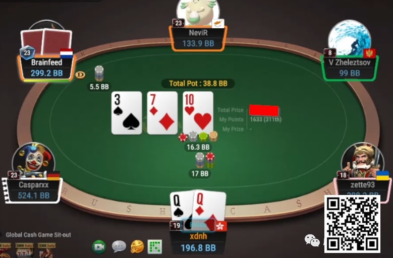 【EV撲克】牌局分析:3BP,没位置,深后手,QQ怎么玩