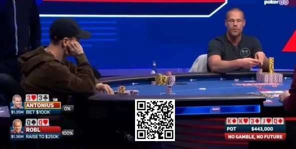 【EV撲克】讨论 | Patrik Antonius在错误一侧持有葫芦:他可以对Robl的小加注弃牌吗?
