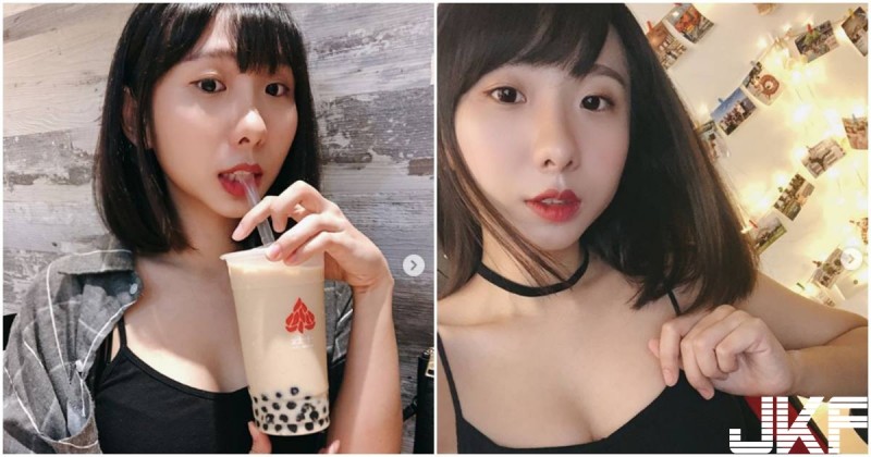 電競主播喝珍奶「深溝超搶鏡」，邪惡畫面讓人受不了…