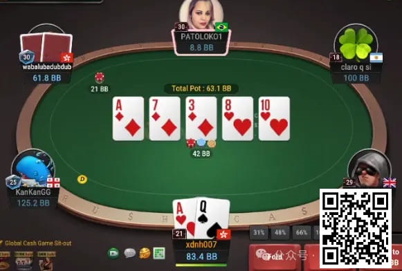 【EV撲克】牌局分析:3bet底池,清一色flop,顶对要不要stab?
