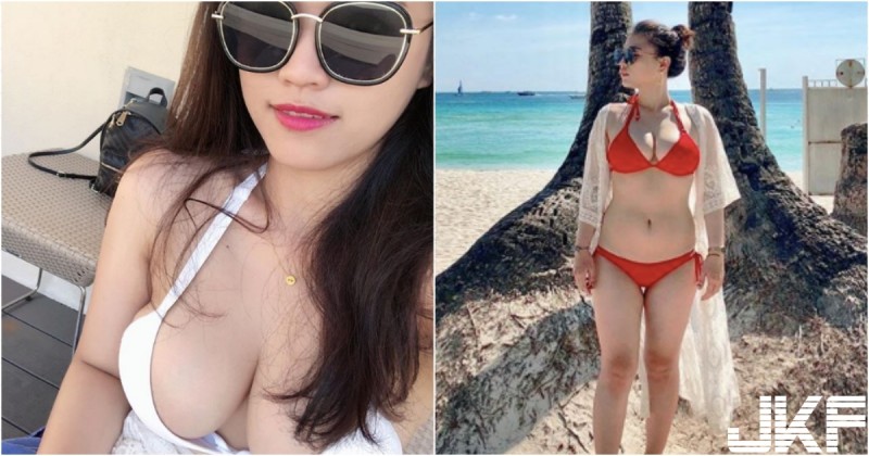 台南妹子「比基尼好狂」！渾圓飽滿的「雪白肉彈」快要溢出！不愧是美食達人啊…