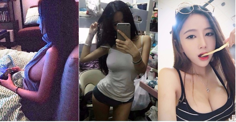 巨乳小隻馬「狂露側乳」打電動！微透吊嘎下的「超立體車頭燈」太兇猛…