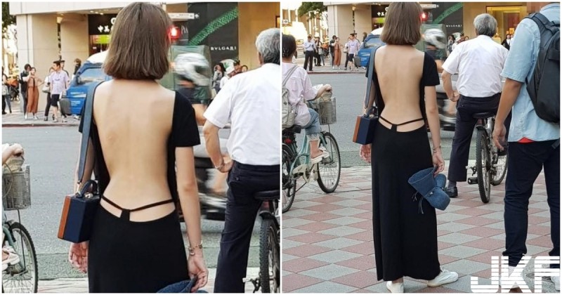 網友暴動！台北街頭偷拍「大裸美背正妹」！這衣服的設計太邪惡了…
