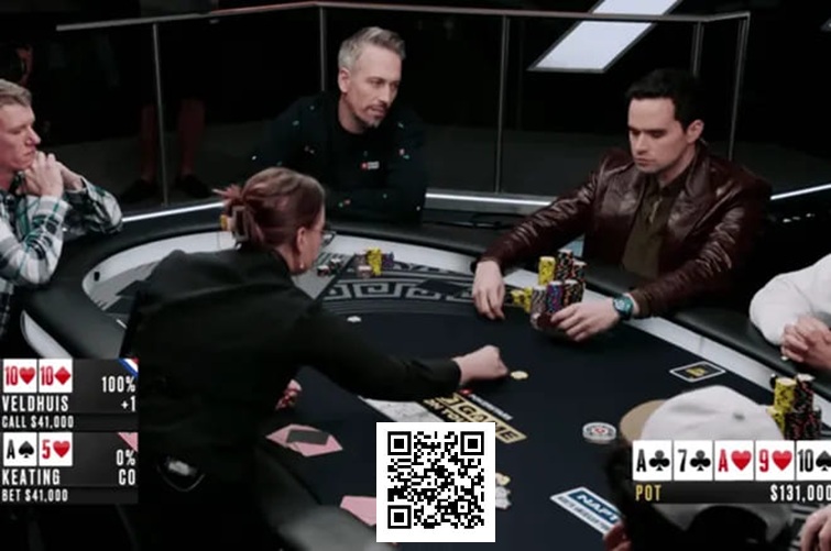 【EV撲克】葫芦成牌却仅跟注,Veldhuis诡异决策引全场调侃!与Keating扑克对决再掀波澜