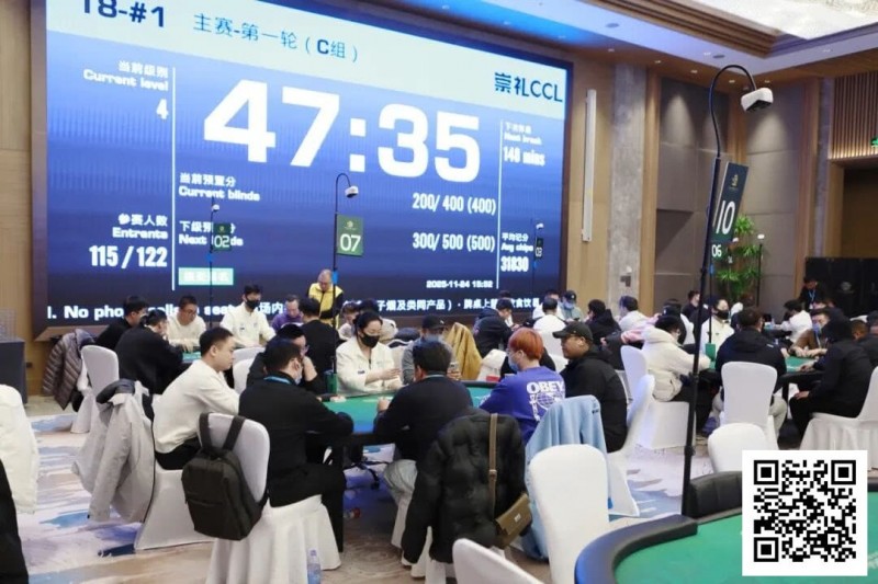 【EV撲克】CCL崇礼｜主赛第一轮共计677人参赛205人晋级，于洋领跑C组