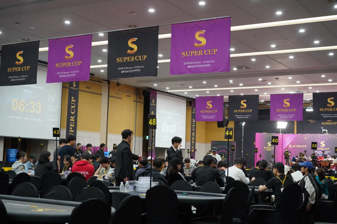 【EV撲克】Super CUP釜山站｜主赛共599人次参赛75人晋级；中日韩马四地扑克精英与跨界名人齐聚慈善邀请赛