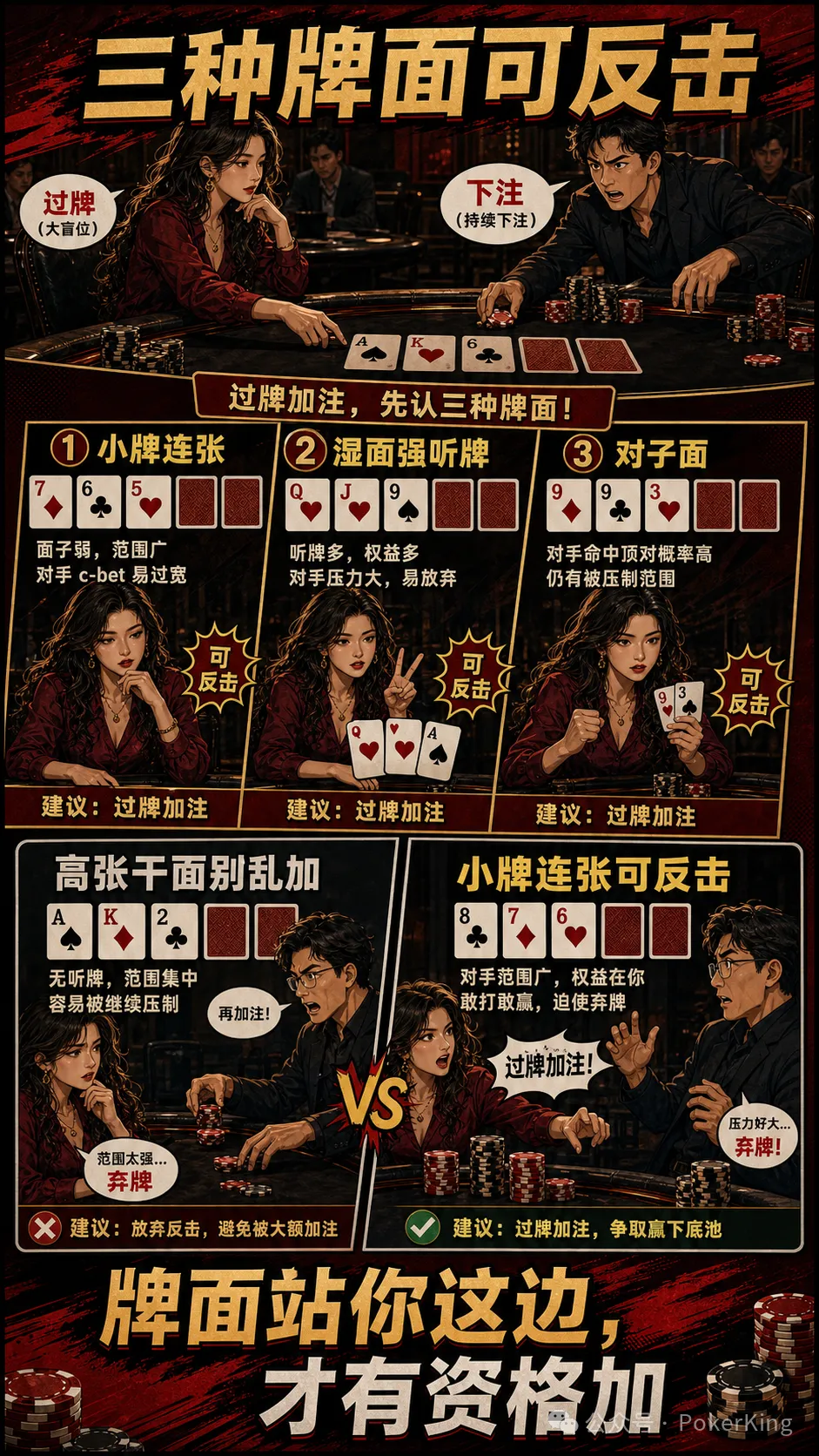 【EV撲克】过牌加注不是发脾气:三种适合大盲位反击的翻牌面,让对手不敢随意下注