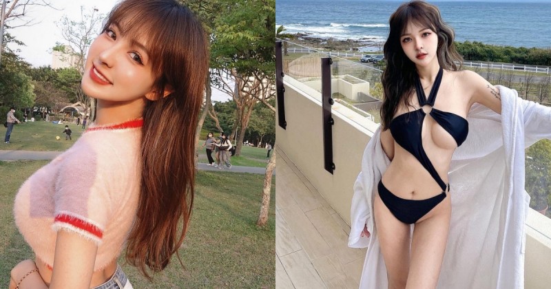 巨乳正妹美甲師「UU」，墾丁度假辣穿「爆乳泳裝」，露出大UU弧度好犯規！